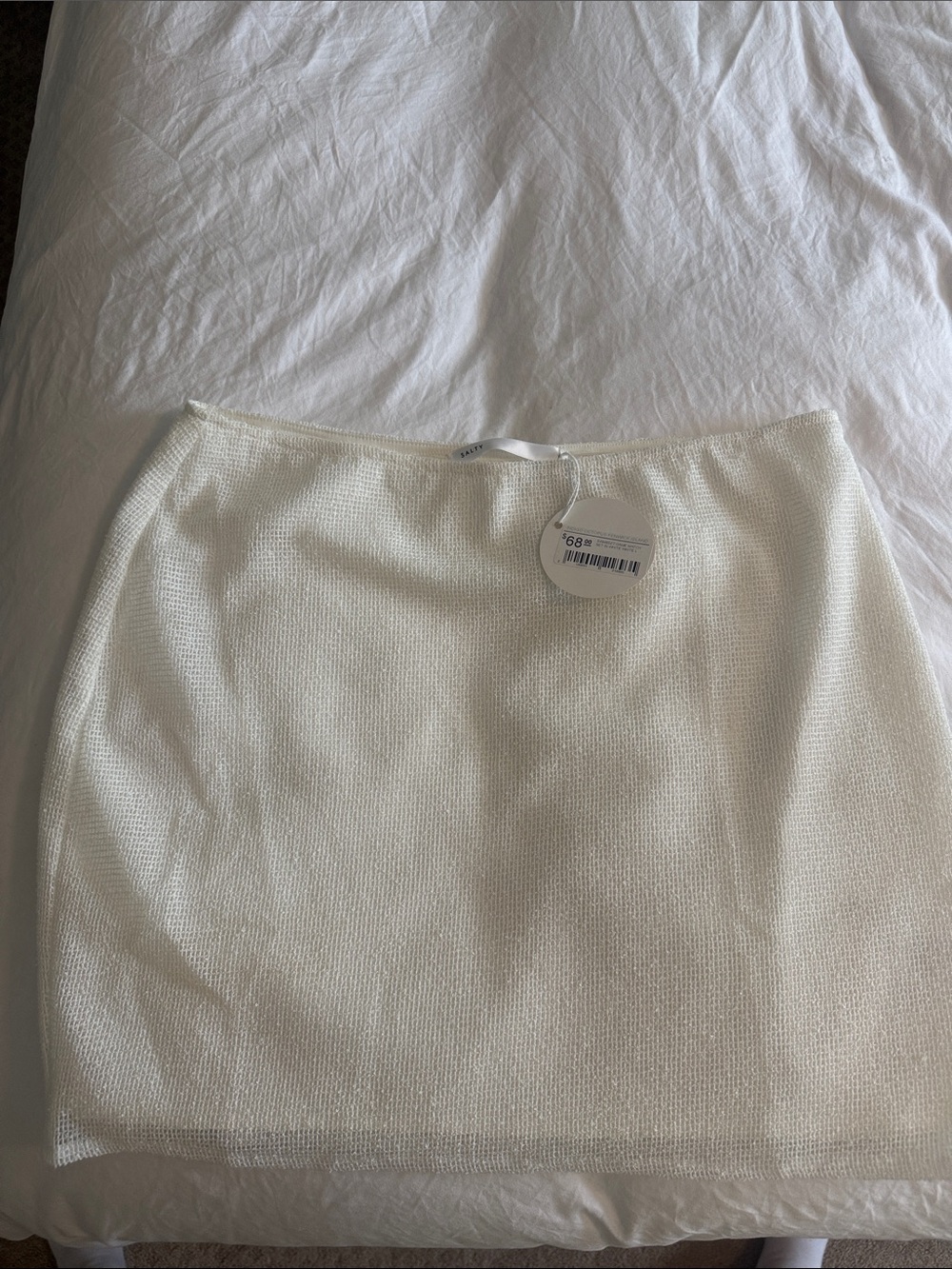Cream Knit Pencil Mini Skirt - Contemporary Women's Style